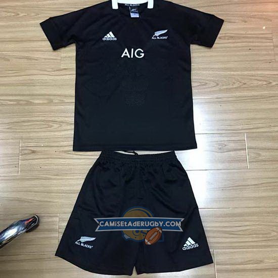 Camiseta Ninos Kit Nueva Zelandia All Blacks Rugby 2019-2020 Local